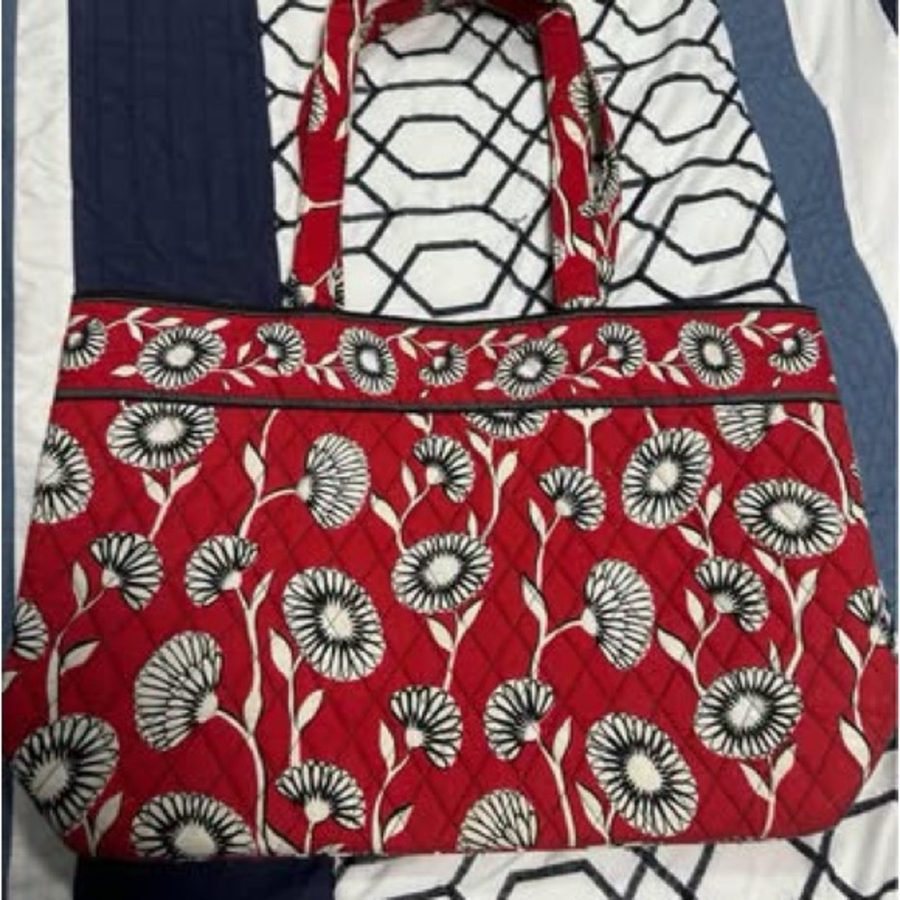 Vera Bradley Red and White Floral Tote Bag